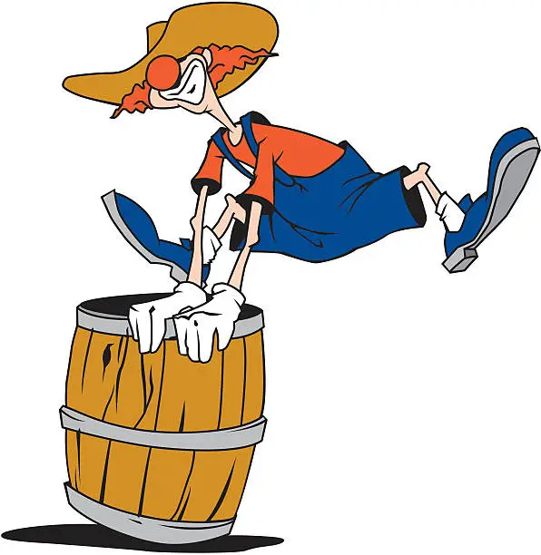 Vector illustration of Rodeo Clown