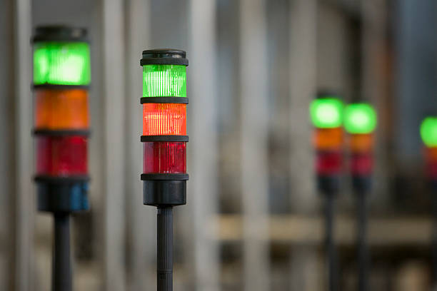 istock Green light in factory 163141589