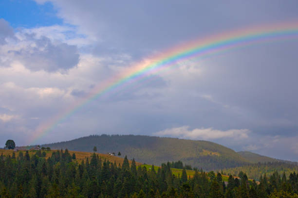 istock Bright colourful rainbow in Carpathian mountains, Ukriane 1631427020