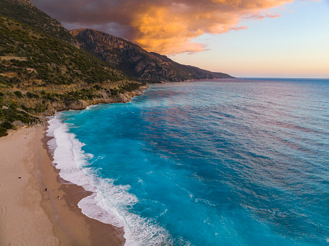 Oludeniz Beach and Kabak Valley Drone Photo, Gocek Fethiye, Mugla Turkey (Turkiye)