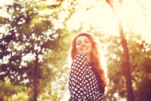 istock Happy beatiful woman in nature 163143365