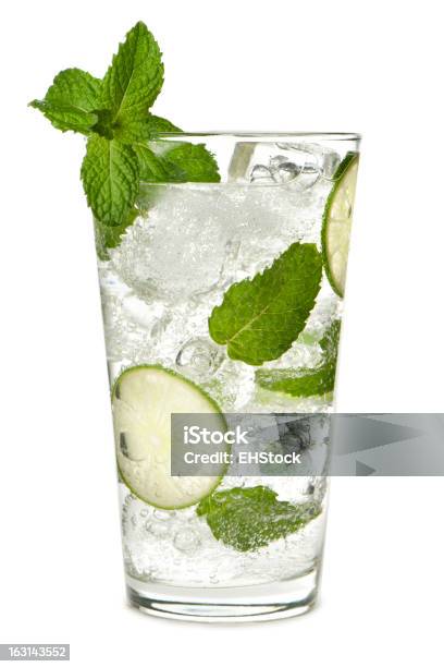 Mojito Isolated On White Background Stock Photo - Download Image Now - Mojito, White Background, Cocktail