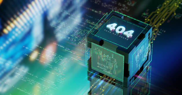 istock Error 404. Page not fond. Futuristic modern 3D background 1631436945