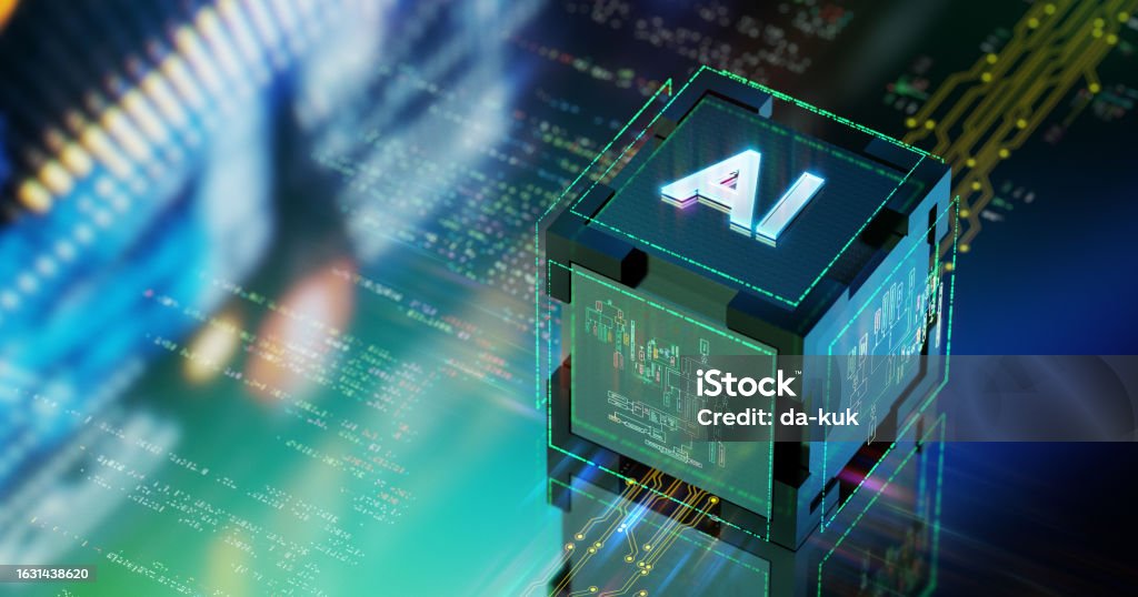 Artificial Intelligence unit processing big data arrays. Powerful Quantum AI component. The future of AI technology tech background - Royalty-free Kunstmatige intelligentie Stockfoto Artificial Intelligence unit processing big data arrays. Powerful Quantum AI component. The future of AI technology tech background - Royalty-free Kunstmatige intelligentie Stockfoto
