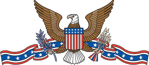 Vector illustration of Eagle and Banner