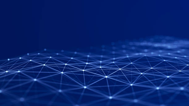 istock Abstract blue futuristic background. Technological wave of information data flow. 3D rendering. 1631457099
