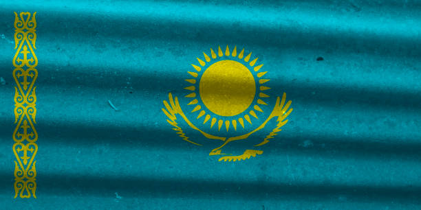 istock kazakhstan flag texture as the background 1631457661