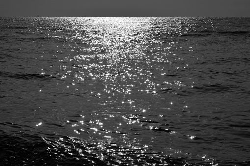 Reflection of sunlight from sea water
