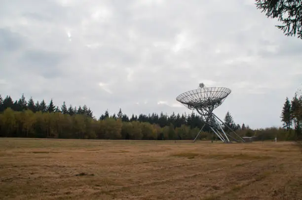 Radio telescope near the village of Westerbork, The Netherlands.