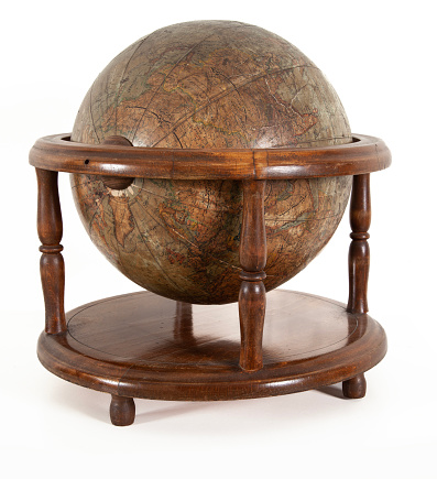 Antique earth globe