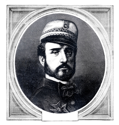 General Juan Prim Nuevo Rey de España Amadeo
Amadeo I de España, llamado «el Rey Caballero» o «el Electo» ( Turín, 30 de mayo de 1845-Turín, 18 de enero de 1890 ),​ fue rey de España desde el 2 de enero de 1871 hasta el 11 de febrero de 1873. Fue, además, el primer duque de Aosta y cabeza de la rama Saboya-Aosta.
Original edition from my own archives
Source : Correo de Ultramar 1870