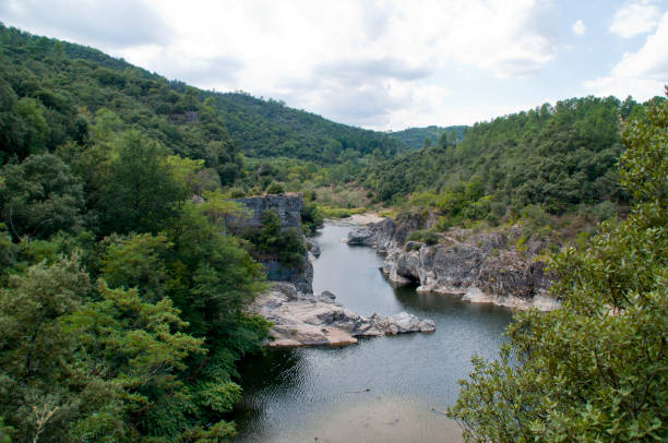 istock View on the river Eyrieux, France. 1631507932