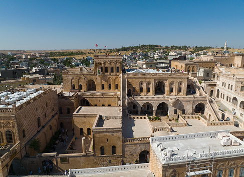 Mor Gabriel Monastery and Midyat City Drone Photo, Midyat Mardin, Turkey (Turkiye)