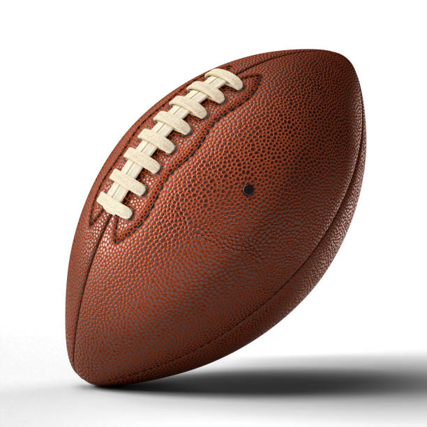 Pallone da football americano reso 3d isolato su bianco. - foto stock