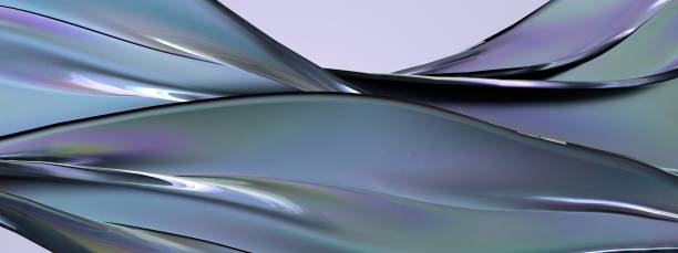 istock A background of an Elegant and Modern 3D Rendering image with thin curves drawing curves on the dark rainbow-colored glass refraction 1631520560