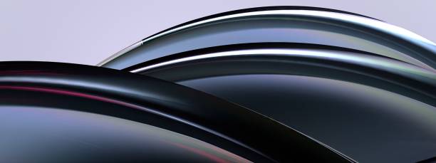istock A background of an Elegant and Modern 3D Rendering image of a thin curved curved dark rainbow-colored glass refraction 1631529217