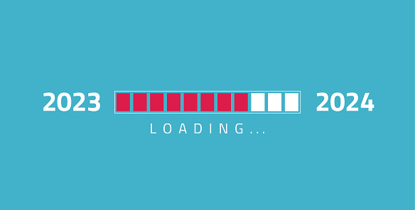 Loading new year 2023 to 2024 in progress bar.