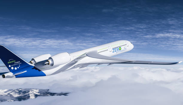 istock Blue Hydrogen filled H2 Aeroplane flying in the sky - future H2 energy concept. 1631552620