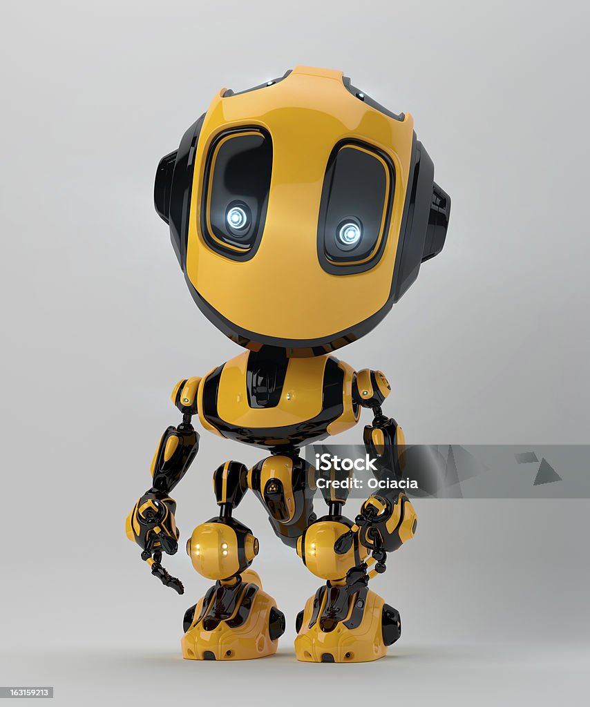 Jasny Mały zabawka robot - Zbiór zdjęć royalty-free (Robot)