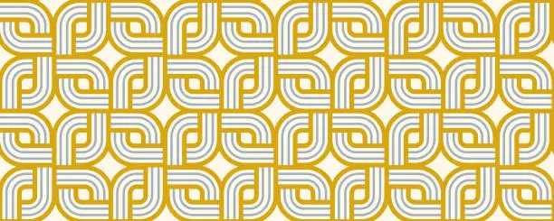 Vector illustration of Geometric seamless pattern, vector trendy vintage tiling endless background, geometrical decorative grid.