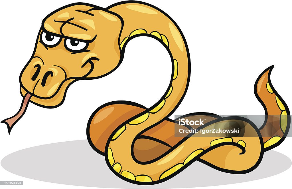 Serpiente reptil ilustración dibujo animado - arte vectorial de Alegre libre de derechos