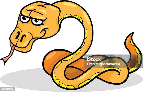 Ilustración de Serpiente Reptil Ilustración Dibujo Animado y más Vectores Libres de Derechos de Alegre - Alegre, Amarillo - Color, Animal