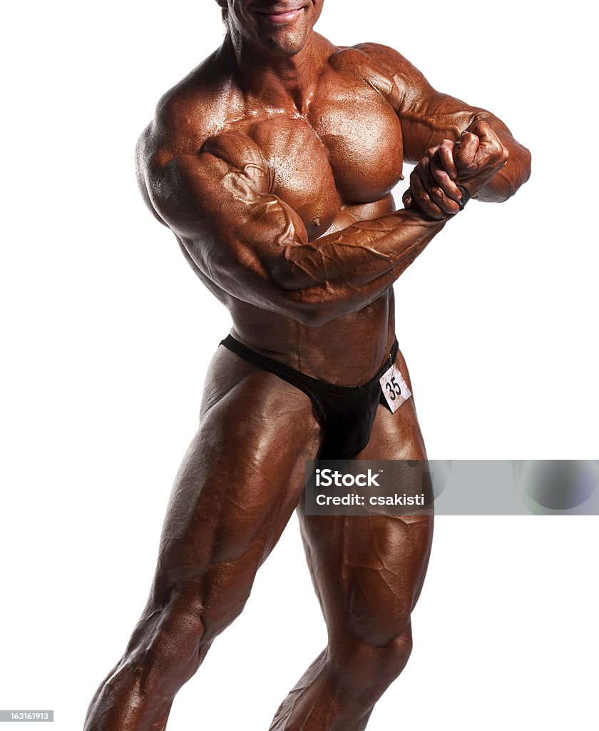 bodybuilder flexionando - Foto de stock de Abdome royalty-free