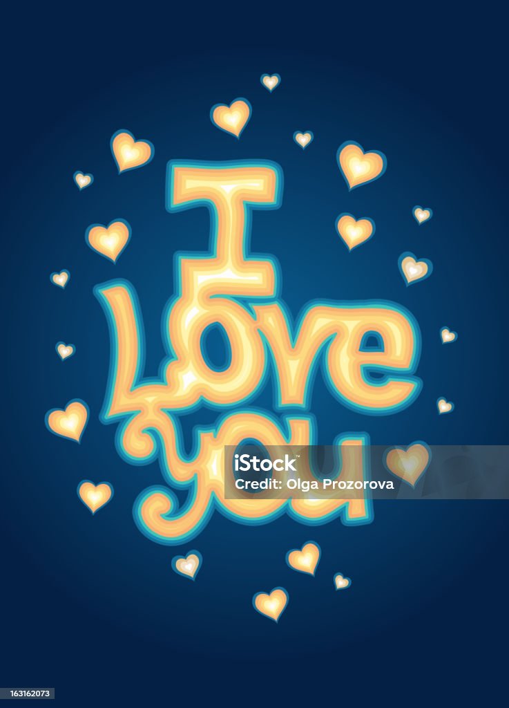 "I Love you" letras - arte vectorial de Amor - Sentimiento libre de derechos