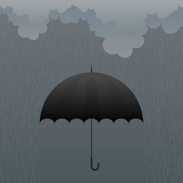 ilustraciones, imágenes clip art, dibujos animados e iconos de stock de paraguas de lluvia - protection insurance dark rain