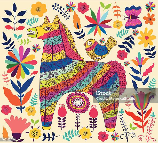 Vector Decorative Horse Stock Illustration - Download Image Now - Animal, Animal Pattern, Art