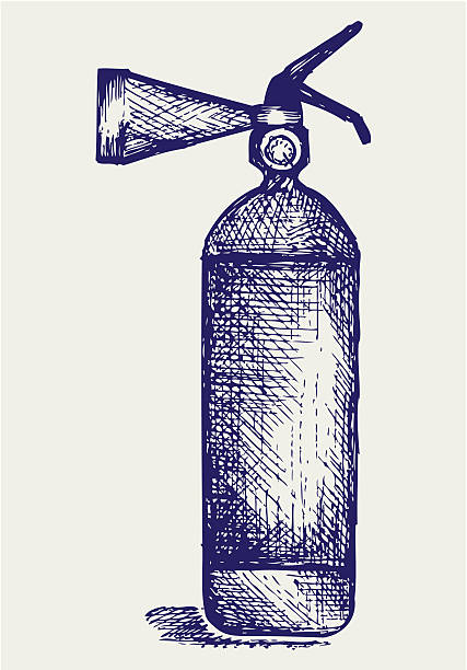 Fire extinguisher Fire extinguisher. Doodle style. Vector EPS 8 pics of the firefighter free stock illustrations