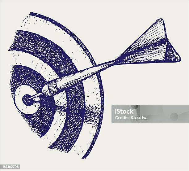 Arrow In Target Stock Illustration - Download Image Now - Darts, Dart, Sports Target