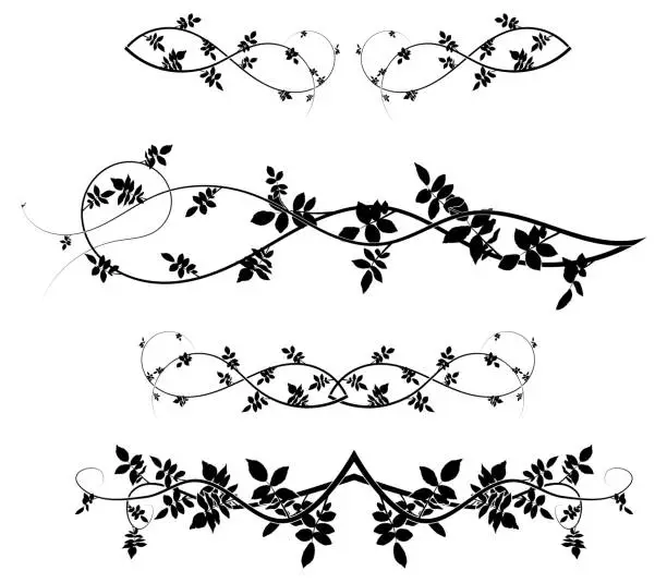 Vector illustration of set of hawthorn elements decoration new pattern