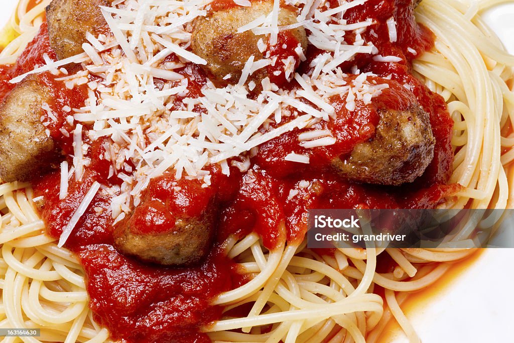 Esparguete e Meatballs - Royalty-free Arremessar Foto de stock