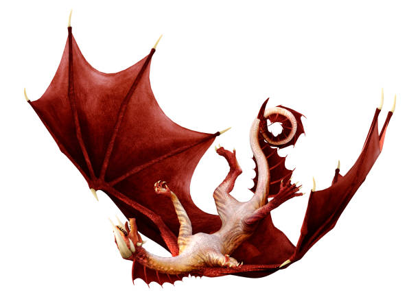 3D rendering of a fantasy dragon isolated on white background