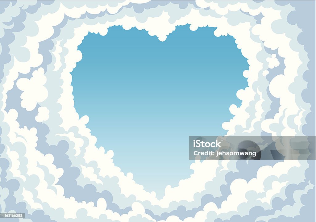 Синее небо с облаками фон - Векторная графика Без людей роялти-фри