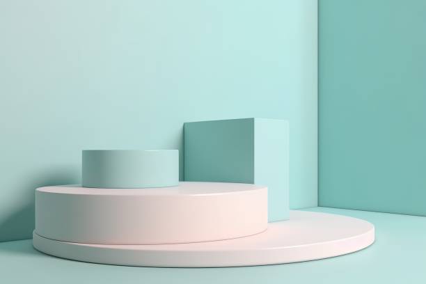 istock 3D Abstract minimal podium with bright colors 1631689865
