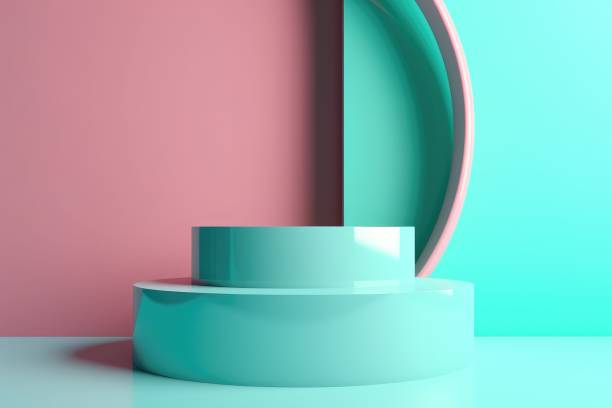 istock 3D Abstract minimal podium with bright colors 1631691027