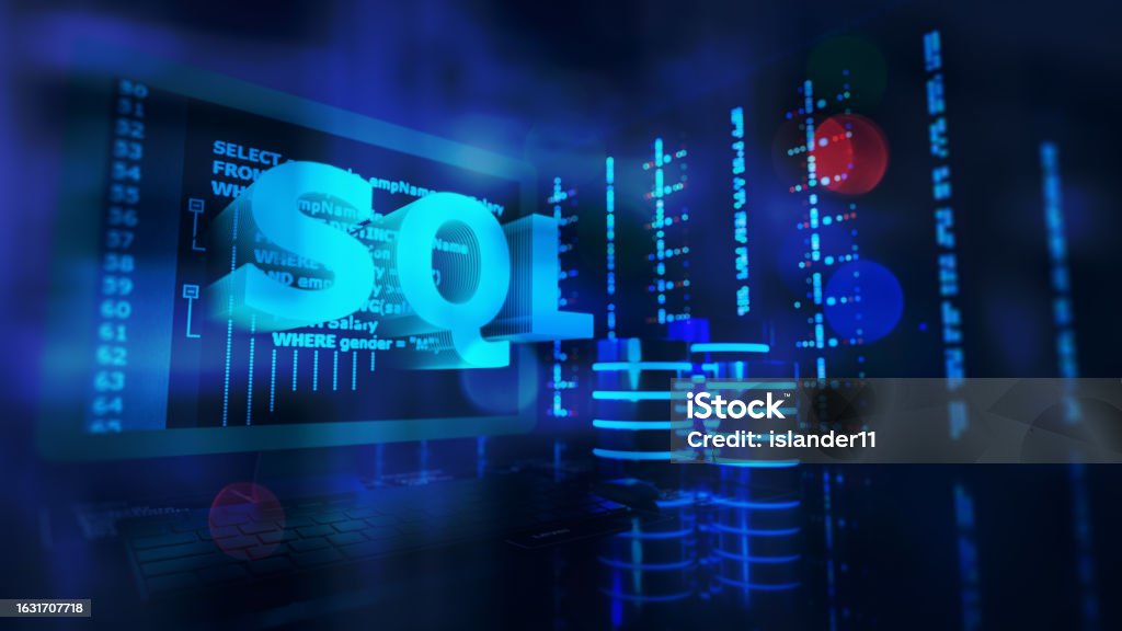 Sql Word And Sql Statements Code On A Computer Monitor With Databases ...