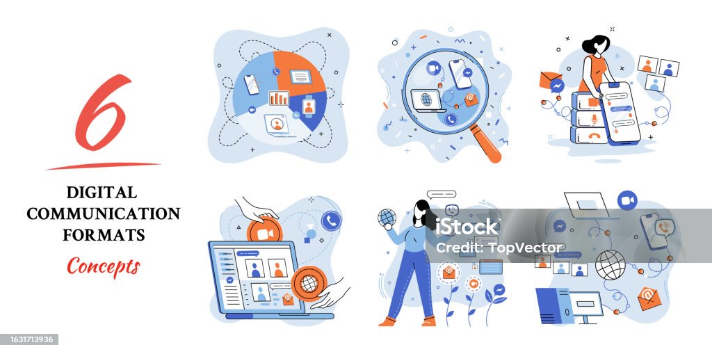Communication Message Format Digital Communications Formats Chat Messages Smartphone Sms On Mobile ...