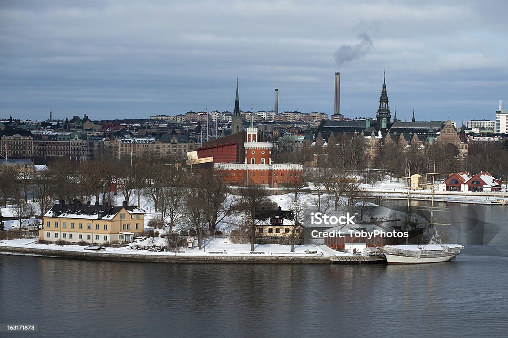 El Brig Tre Kronor af Estocolmo en invierno - Foto de stock de Agua libre de derechos