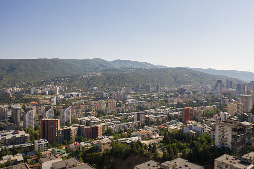 Aerial view of Tbilisi Nutsubidze street