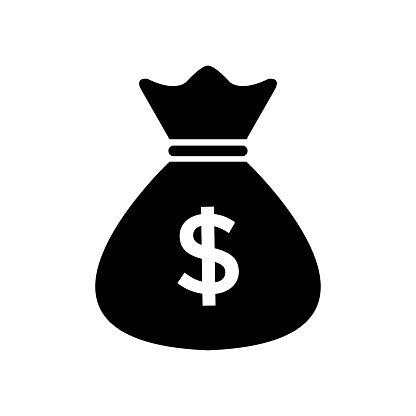 Money bag vector icon in flat style. Moneybag with dollar sign illustration on white isolated background. Money cash sack concept.