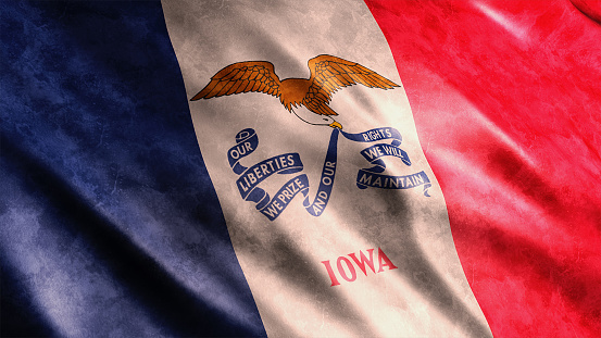 Iowa State Grunge Flag (USA) , High Quality Grunge Flag Image