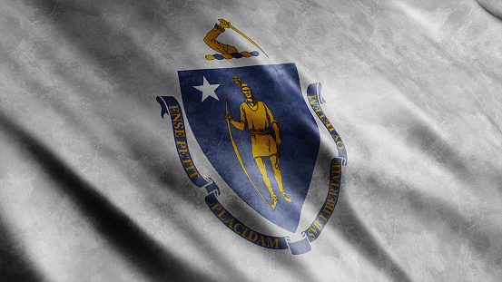 Massachusetts State Grunge Flag (USA) , High Quality Grunge Flag Image