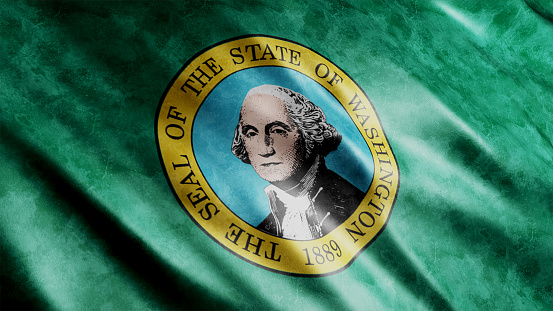 Washington State Grunge Flag (USA) , High Quality Grunge Flag Image