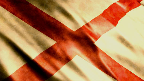 Alabama State Grunge Flag (USA) , High Quality Grunge Flag Image