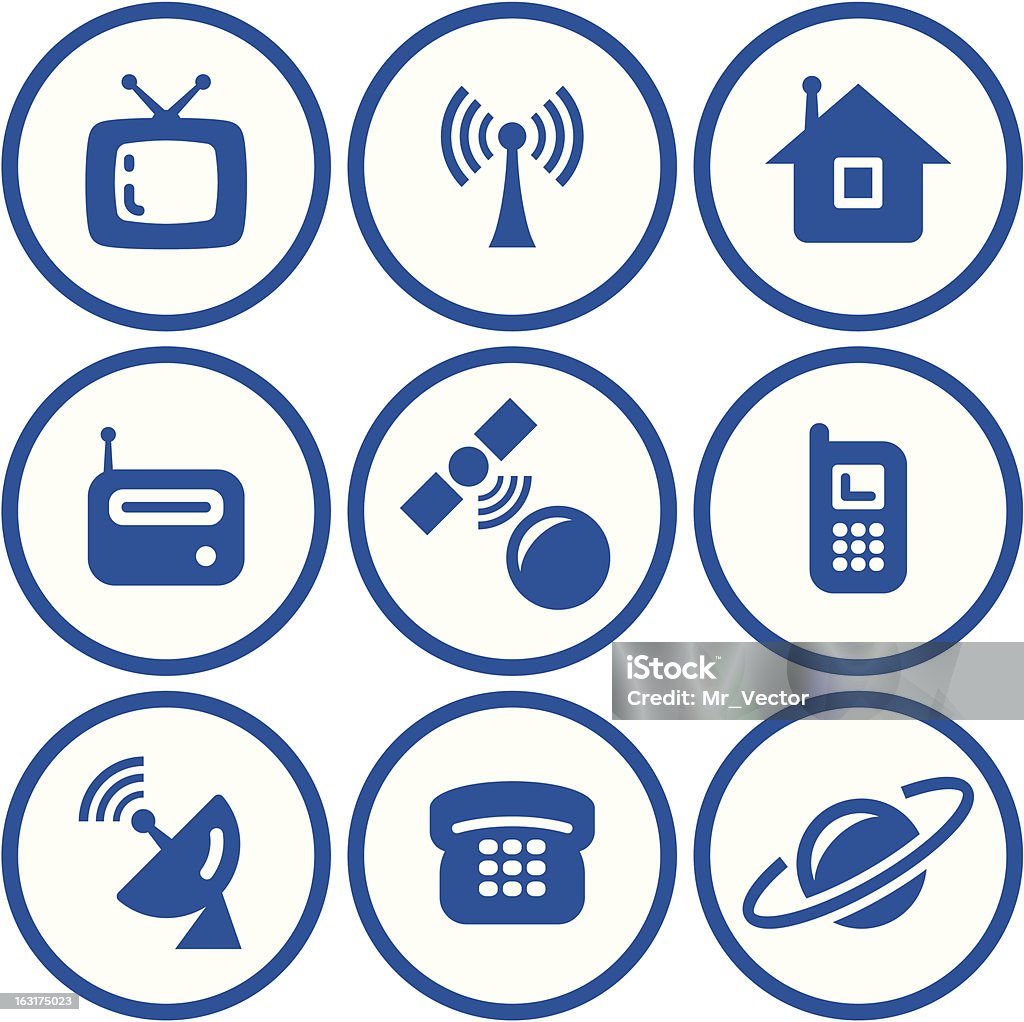 Vector conjunto de iconos de Multimedia - arte vectorial de Antena - Aparato de telecomunicación libre de derechos