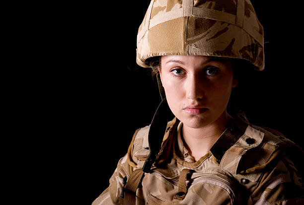 Girl Soldier stock photo