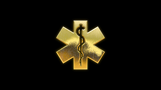 Medical symbols signs icons gold golden